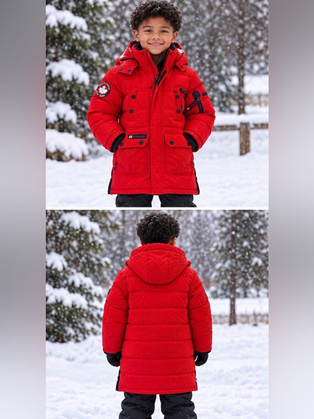 Canada weather gear Kids' UNISEX Red Parka Puffer Jacket